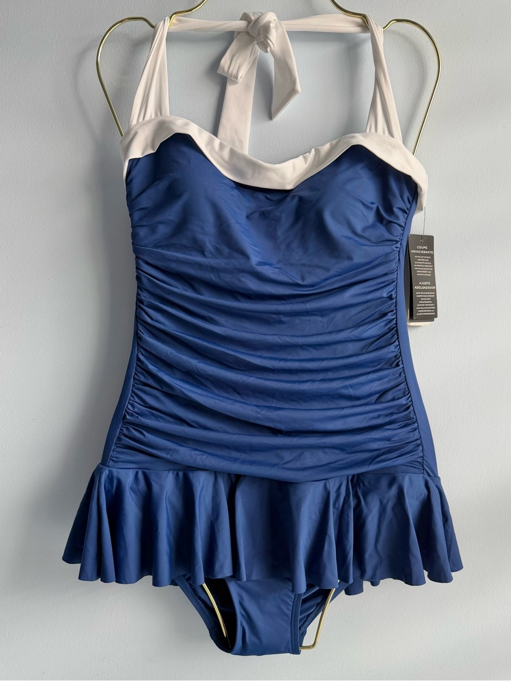 Lauren Ralph Lauren Women’s Blue Bel Air Skirted One-Piece Swimsuit Size 6